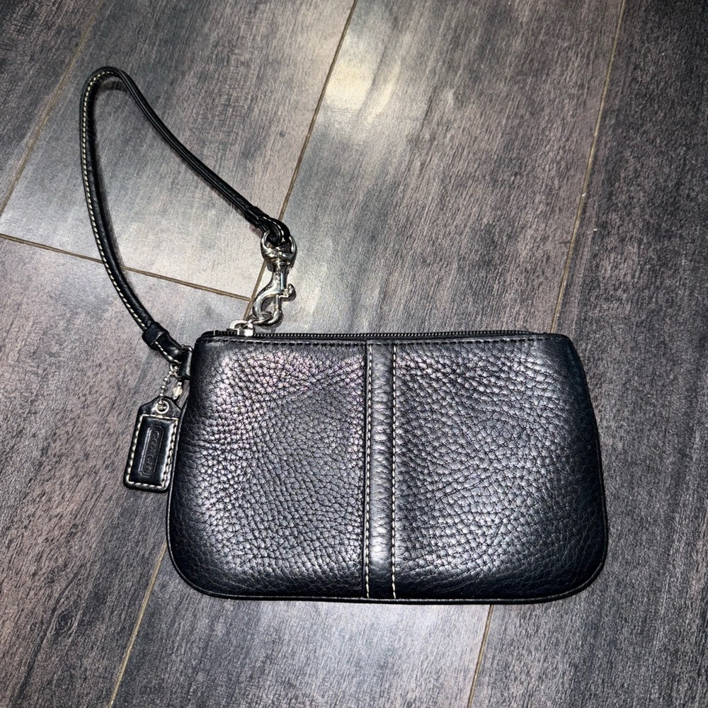 Vintage Coach Black Wristlet Clutch